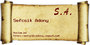 Sefcsik Adony névjegykártya